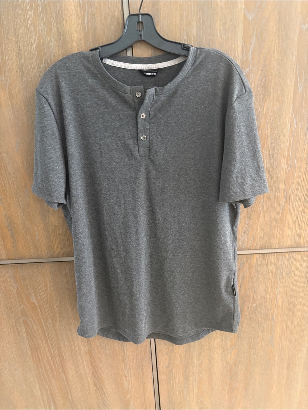 Mens Short-Sleeve Henley Shirt in Gray by James Perse